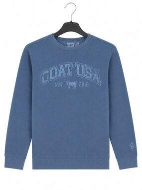 GOAT USA Linden Crewneck Sweatshirt – Unisex XS – Blue – NWT – Vintage Wash
